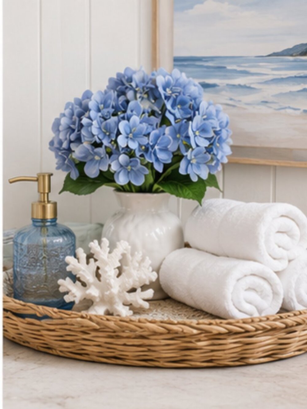 My Texas House Faux Blue Hydrangea Floral Stems, Set of 2 - Picture 3 of 5